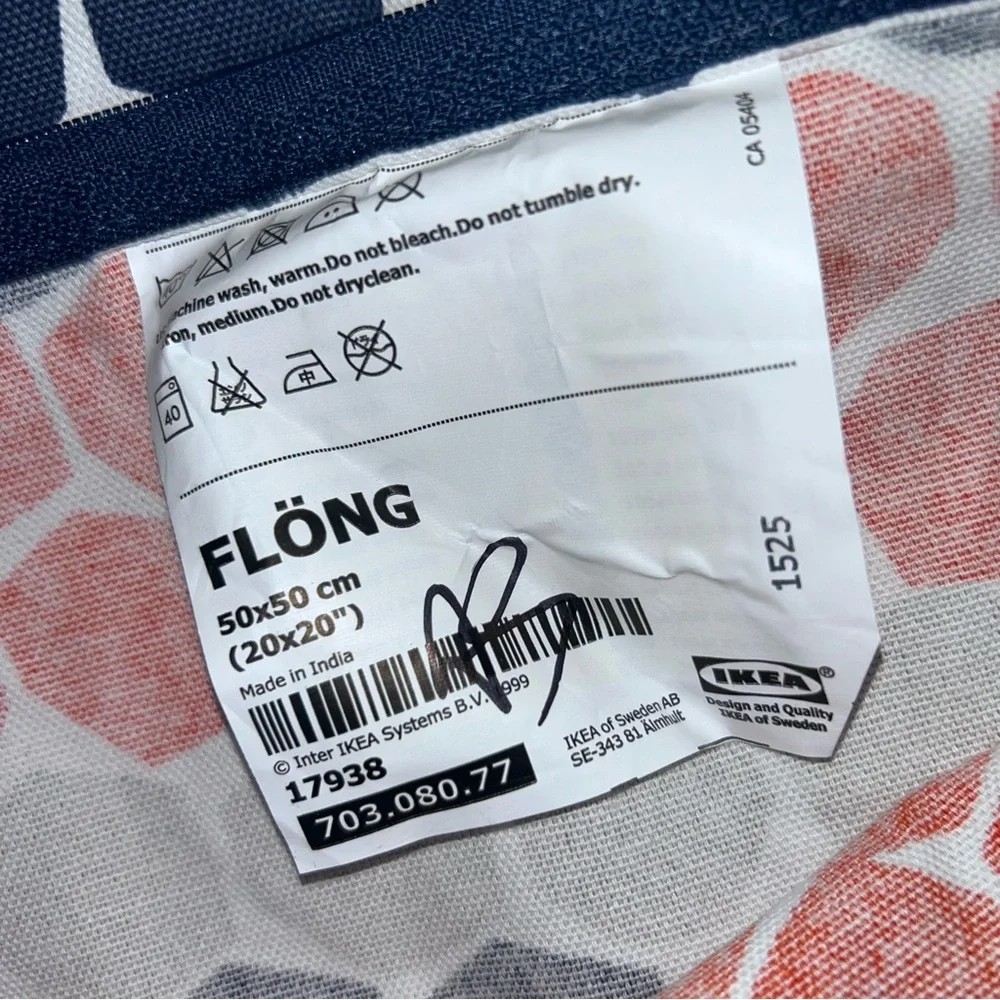 IKEA pillow covers FLONG set of 2 blue orange gray geometric print new, no tags